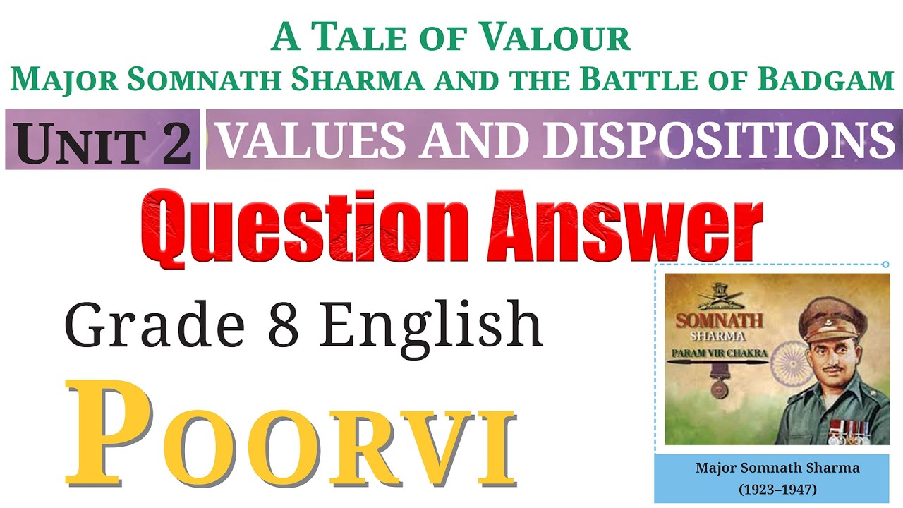 A Tale of Valour - Question Answer | Unit 2 Values and Dispositions | Grade 8 English - Poorvi