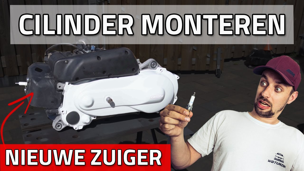 Nieuwe zuiger en cilinder monteren Piaggio 2takt motorblok | deel #7 | Vespa S 2t Schade Herstel