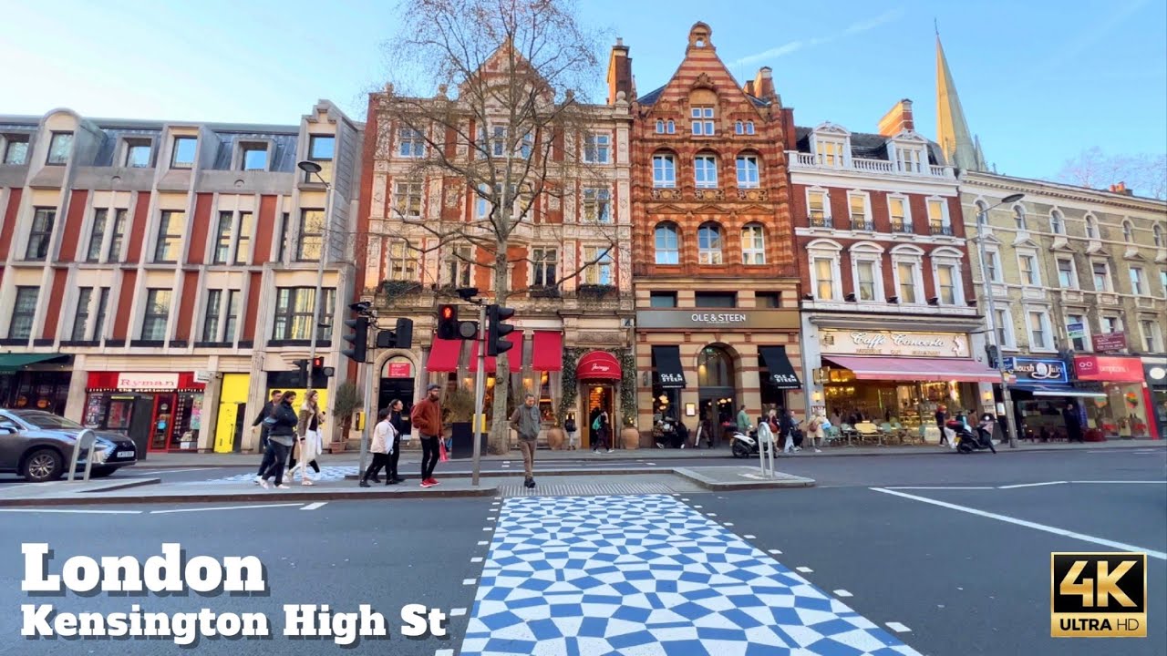 [4K] London Kensington High Street walk | spring walk | Exploring the Area | Walking Tour | 4K UHD