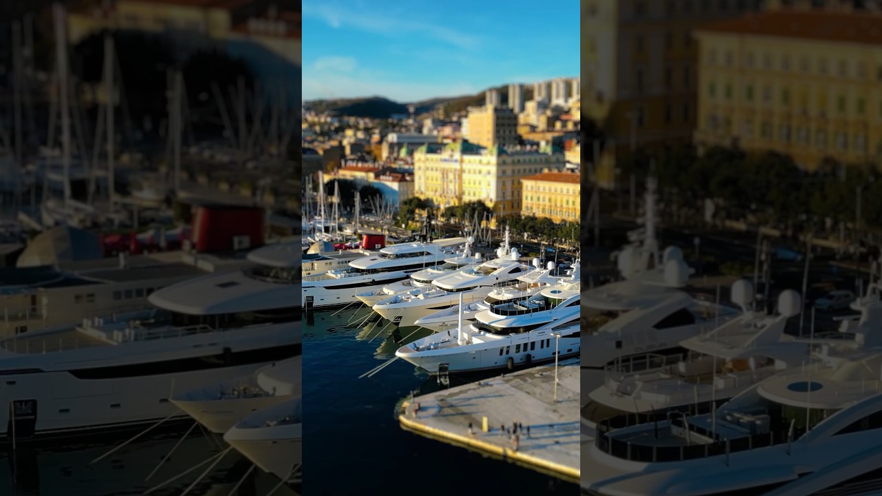 Rijeka Looks Unreal — Tilt-Shift Drone View at Sunset 🌇✨