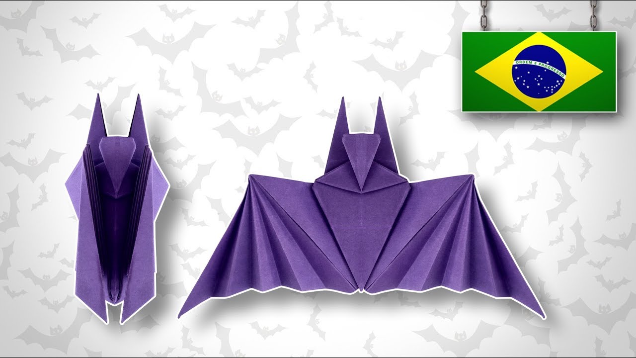 Origami: Morcego de Halloween - Instruções PT-BR