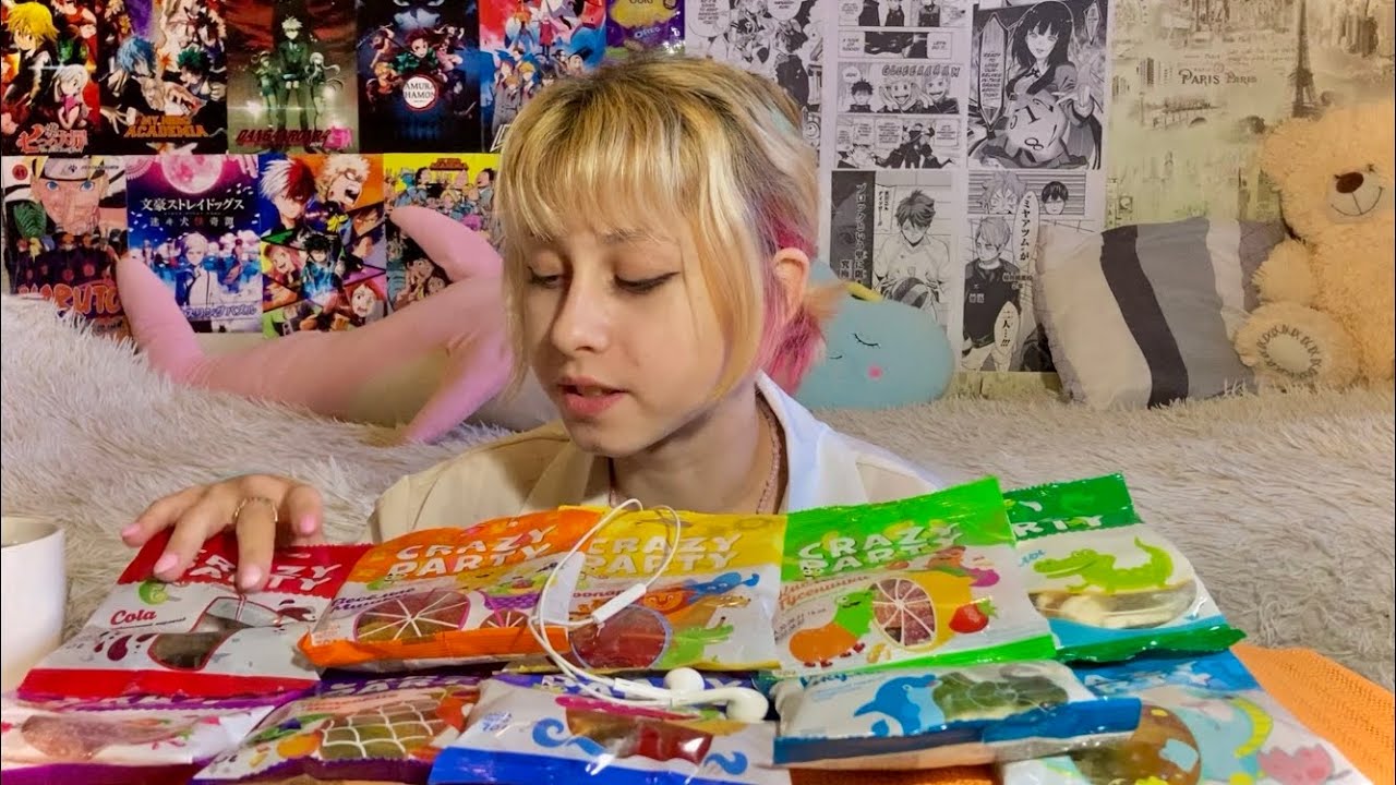 МУКБАНГ МАРМЕЛАДКИ🍧/ПЕРВЫЙ МУКБАНГ ОДНА🍡/MUKBANG JELLY❤️
