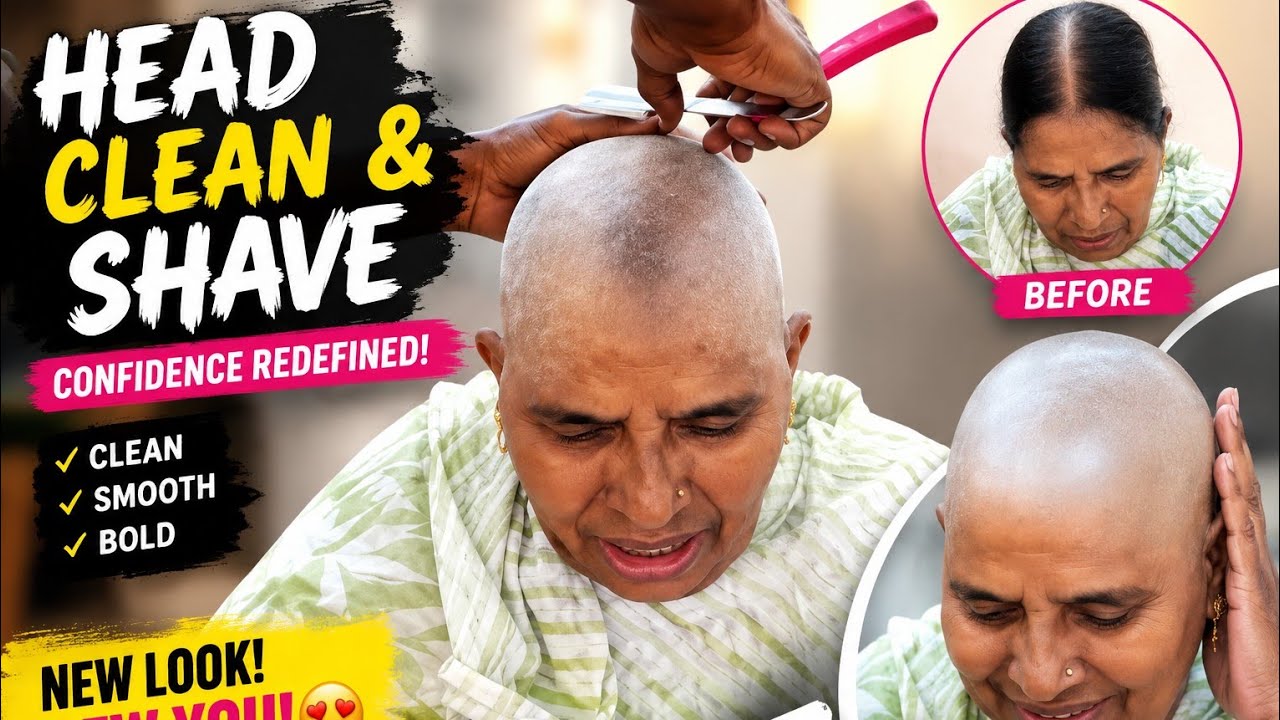 Indian women head Sheva ( female mundhan/ chatti/ takla  )✂️💇‍♀️👌🤔👧