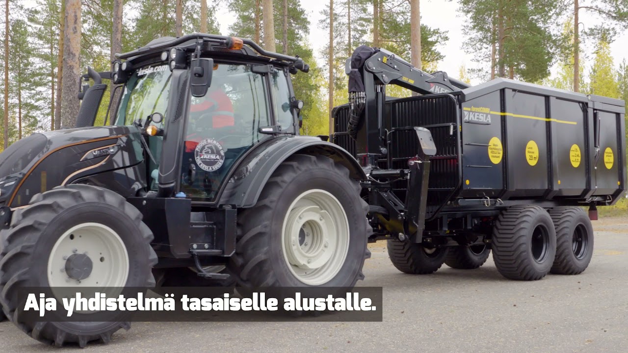 KESLA forestCOMBI -bioenergialava - lavan irrotus ja kiinnitys metsäperävaunuun