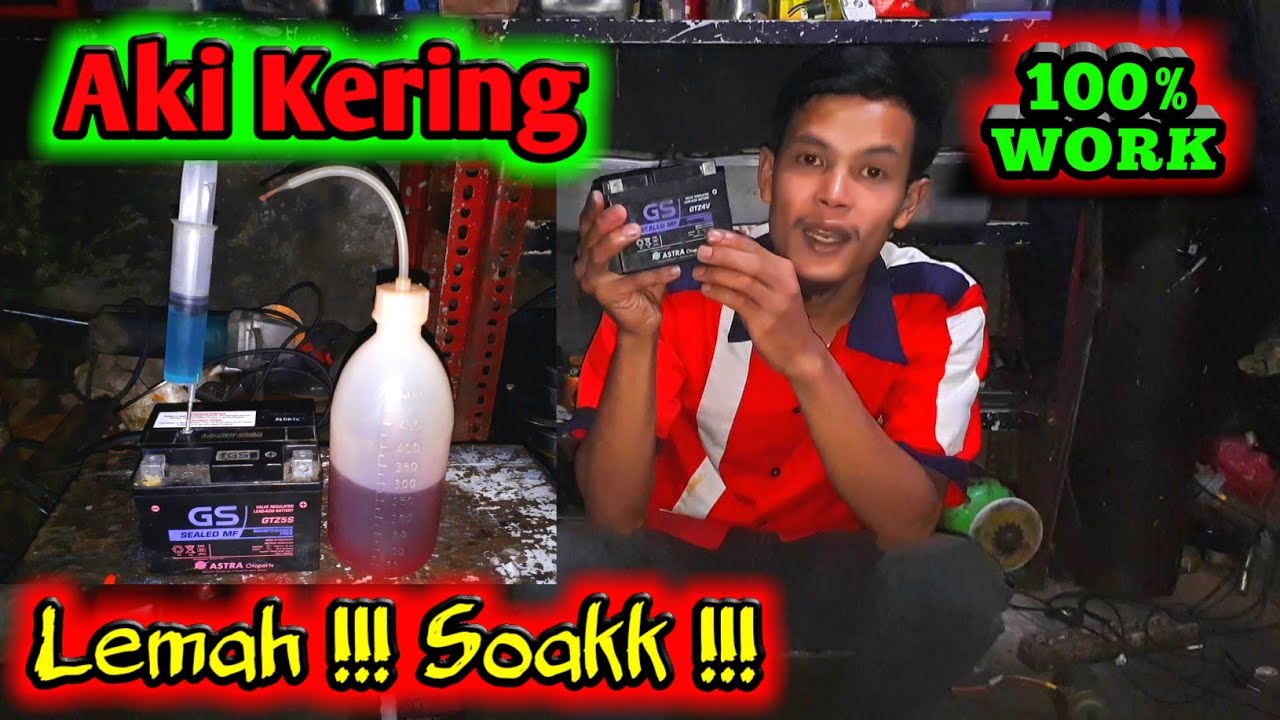 Mengatasi aki kering lemah / soak !!! Degan cara penyuntikan !!! 100%WORK