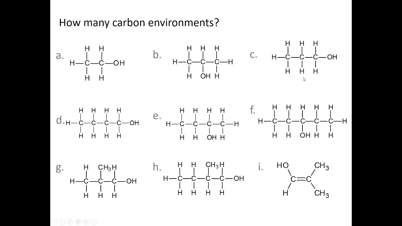 Working out the number of carbon environments