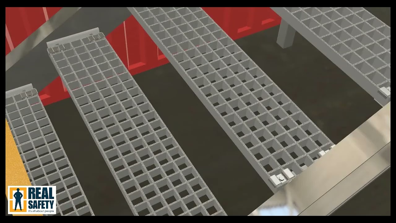 Anti-Slip Step Nosing for GRP/FRP Grating Stairs | Real Safety