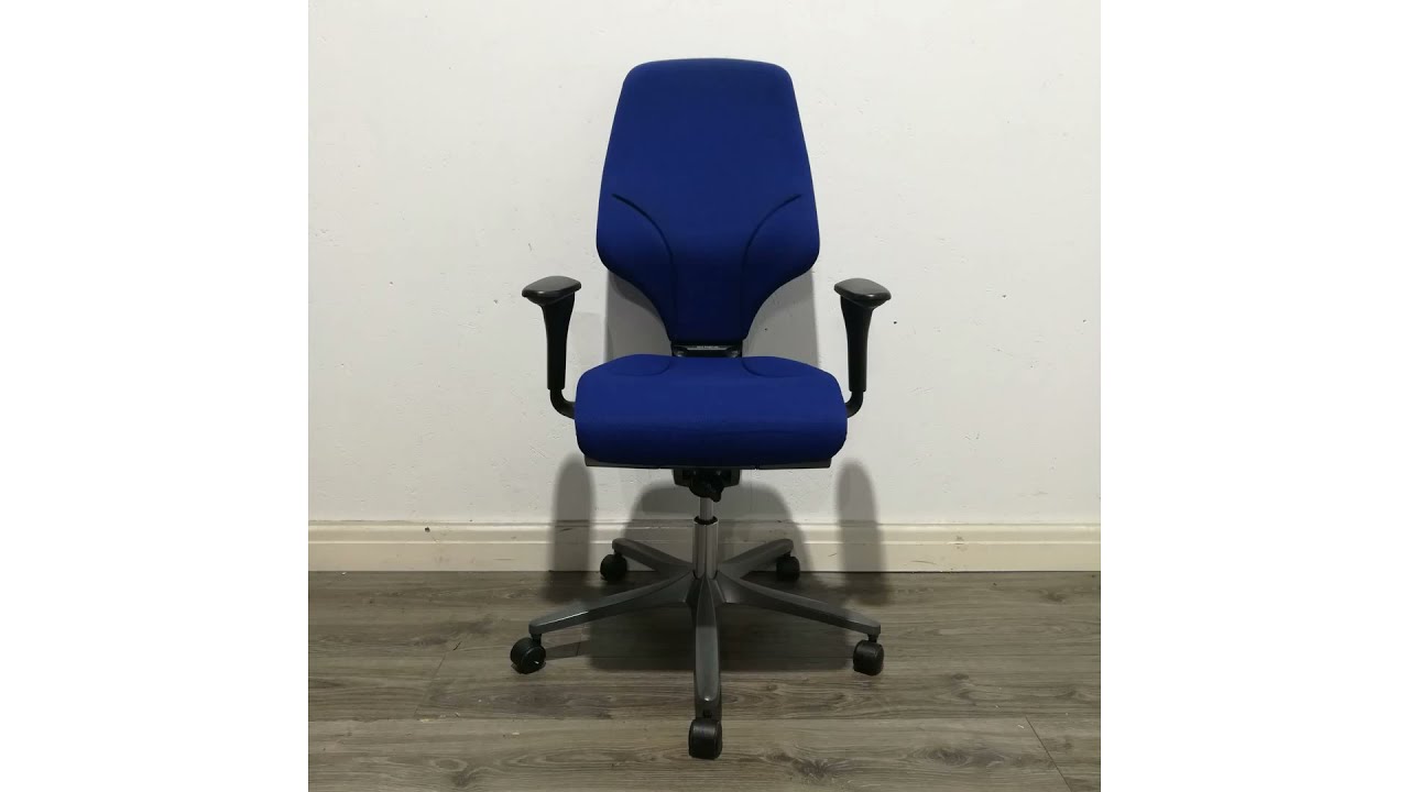 Used Giroflex G64 Office Task Chair, Rotation Arms, Blue &pound;95+VAT. We Buy / Sell Office Furniture