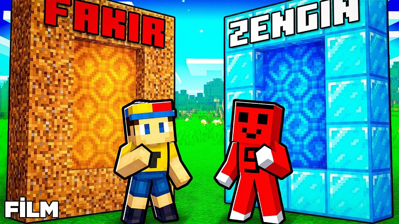 ZENGİN vs FAKİR PORTAL SAVAŞI YAPTIK !! - Minecraft