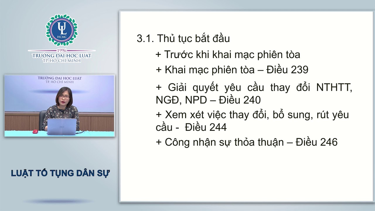 Luật TTDS - Chương VIII   phần 3 - Thủ tục sơ thẩm