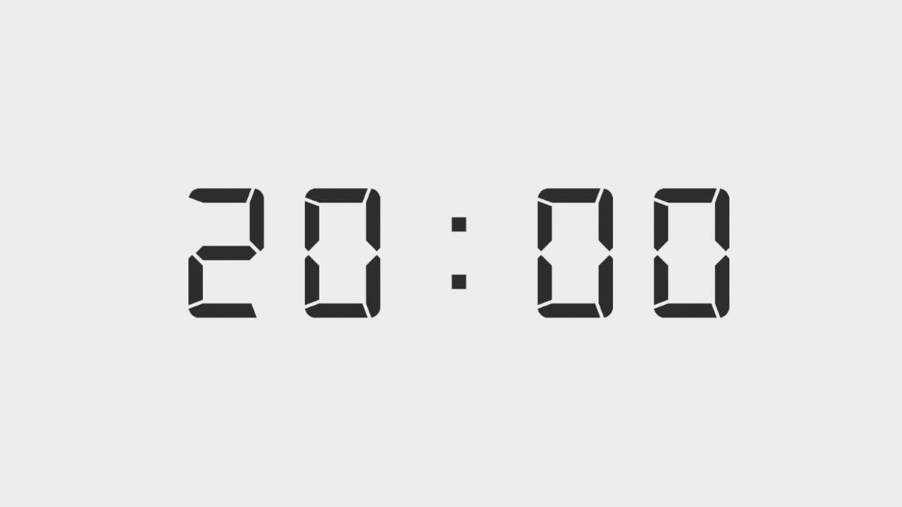 Silent 20 minutes countdown timer with ending sound.