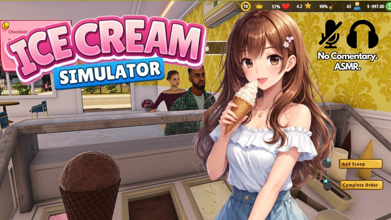 Relaxing Ice Cream Simulator ASMR 🍦 | Demo Gameplay 100% (No Commentary)