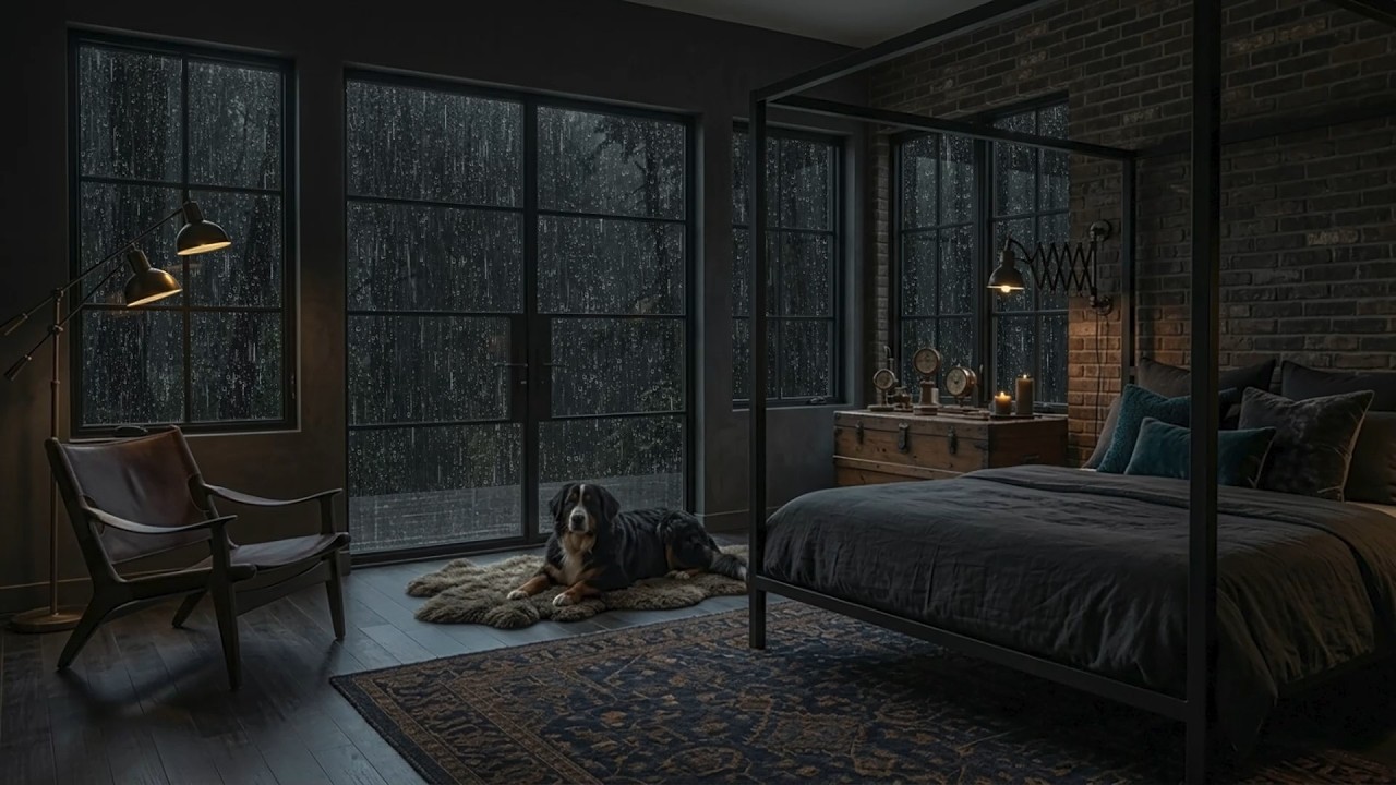3AM Window Light and Steady Rain 🌙 Relaxing Night Atmosphere for Deep Rest