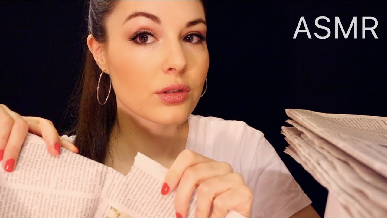 ASMR NEWSPAPER RIPPING SOUNDS, TEARING NEWSPAPER AND MAKING STRIPES,TEARING PAPER IN A STRAIGHT LINE