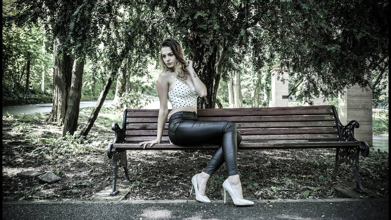 Polka Dot Cami Wrap Top and Black leather pants