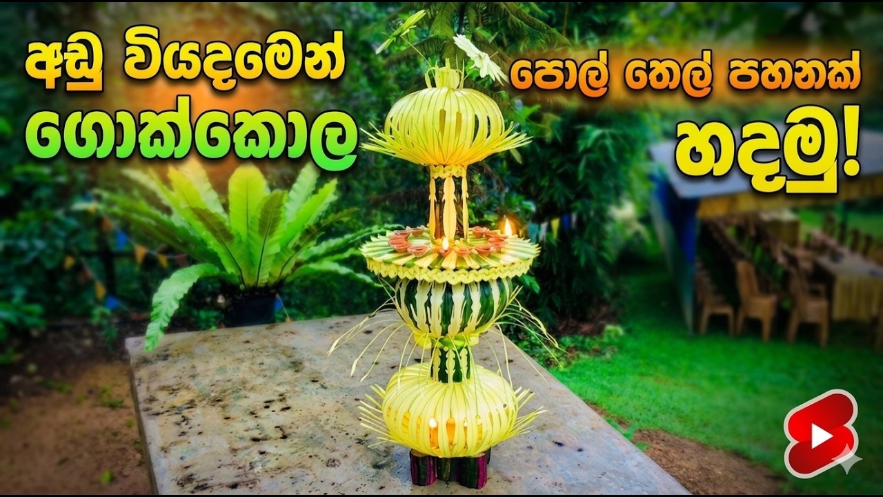 ගොක්කොල පොල් තෙල් පහනක් නිර්මාණය කරමු 🪔👍|Let's make a Gokkola coconut oil lamp 🪔👍