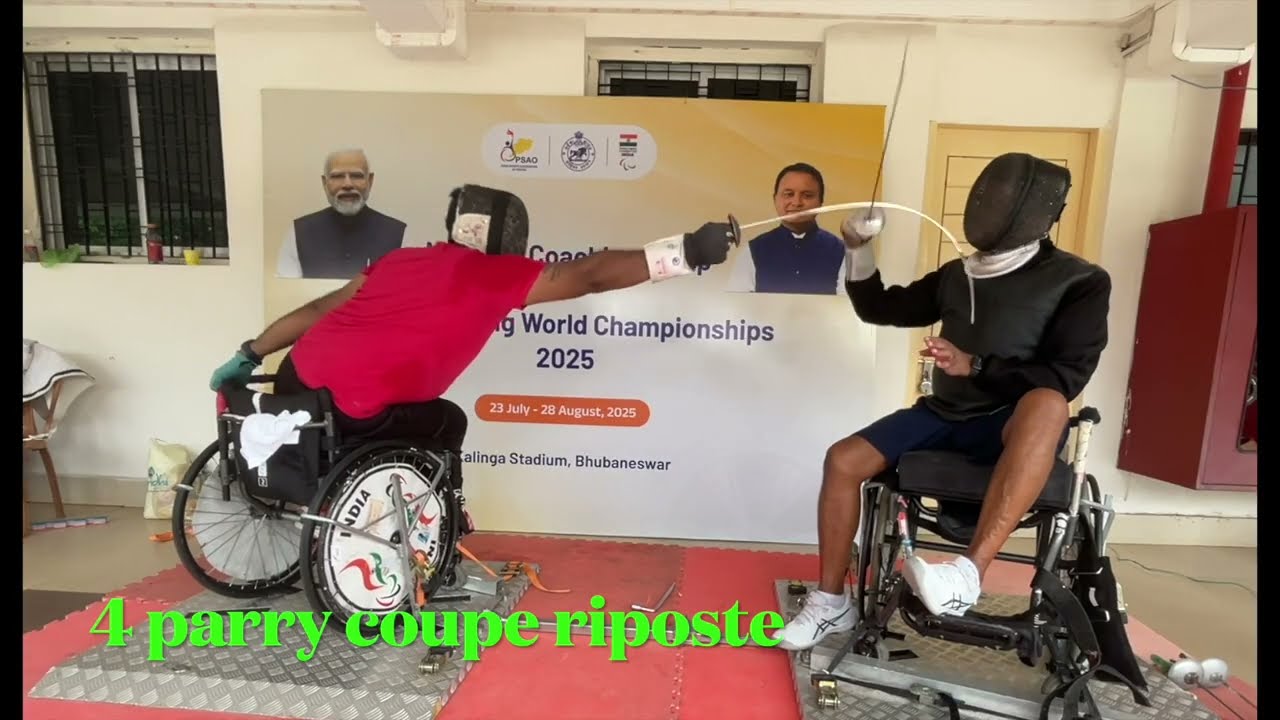 Foil  Part 3👉 FOUR parries, 3 Ripostes/Advanced Wheelchair Foil Drills