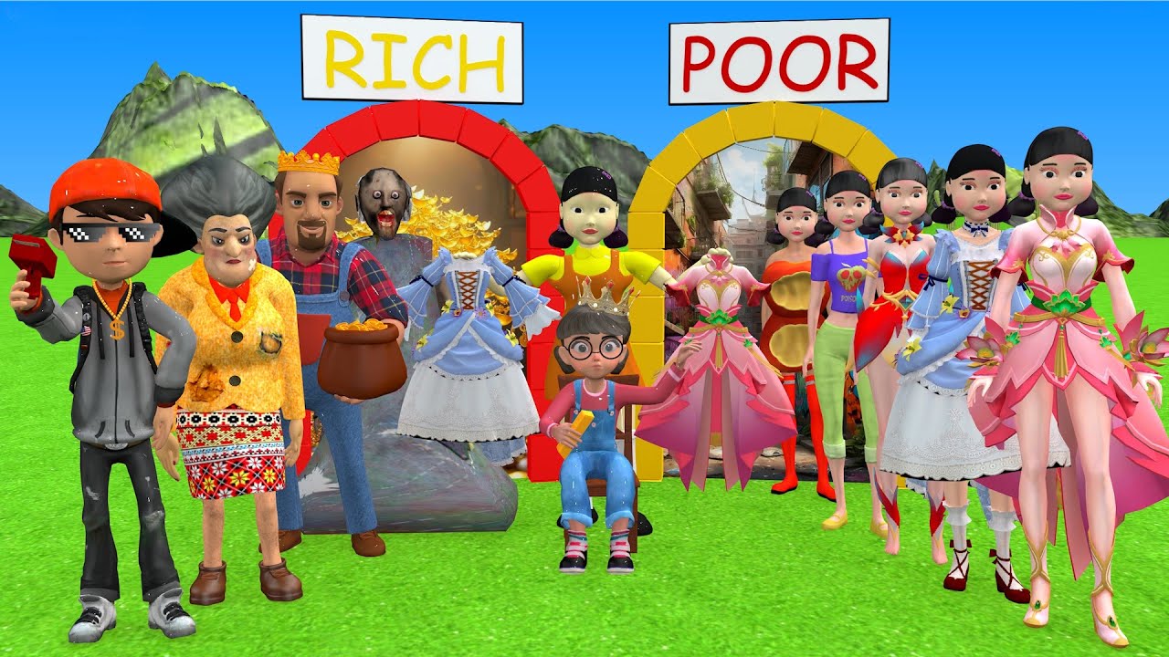 Scary Teacher 3D vs Squid Game Rich & Poor 5 Times Challenge Does Miss T VS Nick Deserve To Win?