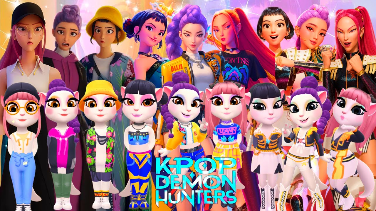 😈🎵 My Talking Angela'm 2 😻 || K - POP DEMON HUNTERS | New Cosplay || Makeover 🔥✨