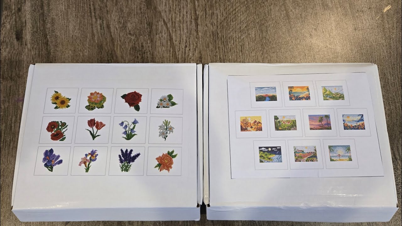 Unboxing Floral and Landscape Mini Diamond Paintings From Temu
