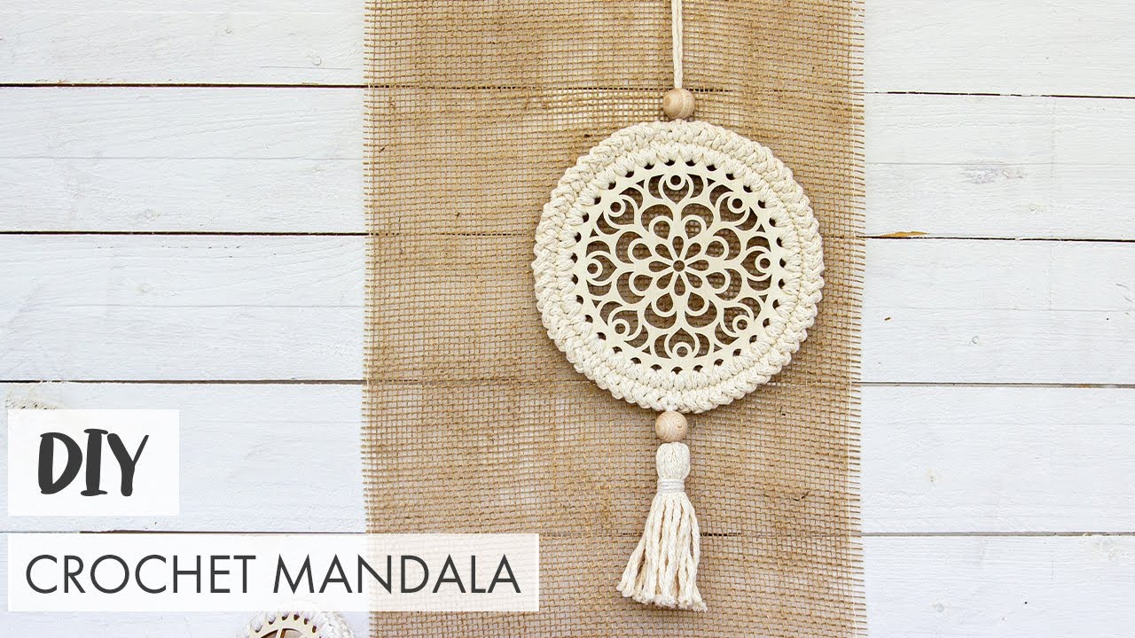 DIY Appendino con base mandala | Hanger with mandala base | Wandanhänger mit Häkelbasis Mandala