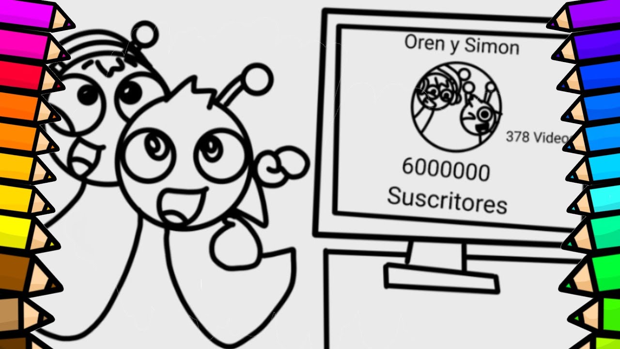Oren y Simon Llegaron 6000000 de Suscriptores Colorear A tu SPRUNKI