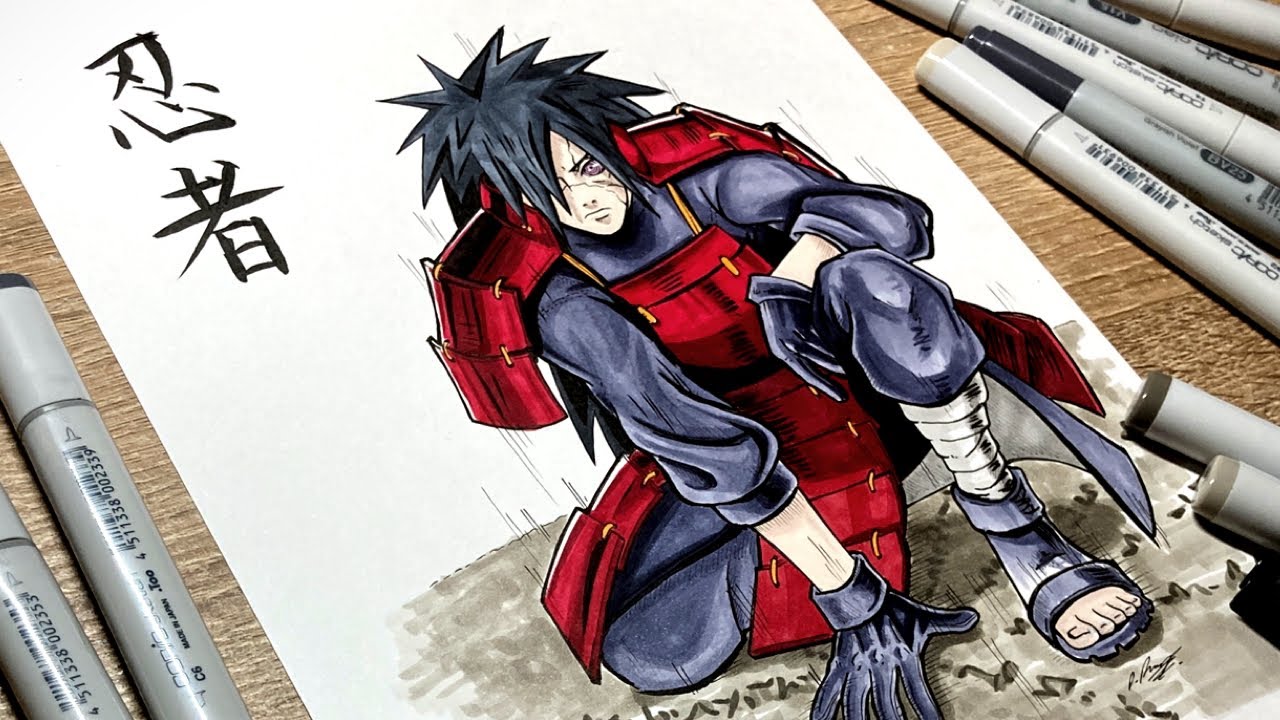 Drawing MADARA UCHIHA with RINNEGAN from NARUTO (speed drawing) How to draw