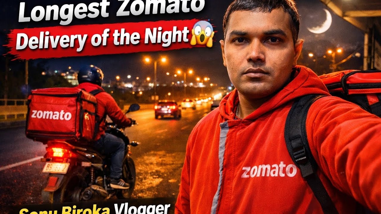 Zomato Night Delivery 🌙 | Long Distance Order | Sonu Biroka Vlogger