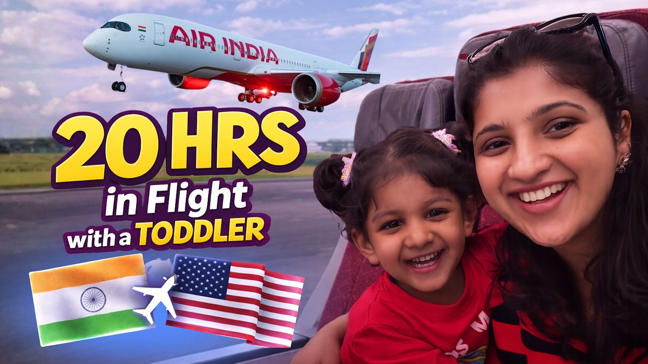 Flying Alone with My Toddler on a 20-Hour Air India Flight 😵&zwj;💫 | India to USA | ⁨@AlbeliRitu⁩