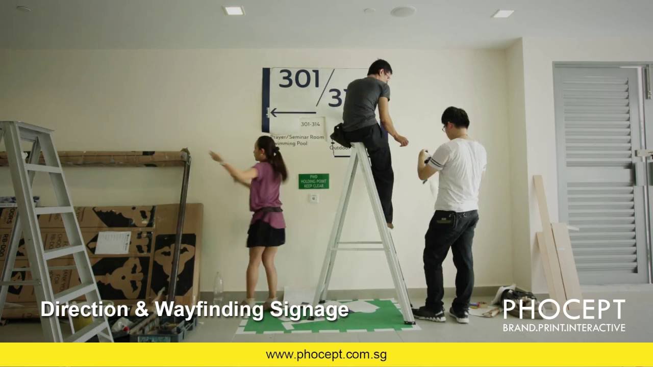 Phocept - Directional Signage Text Cut-Out Sticker Installation.