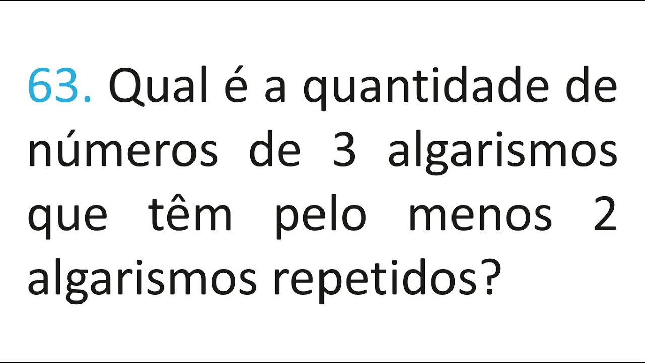 QUESTÃO 63 | Arranjos.