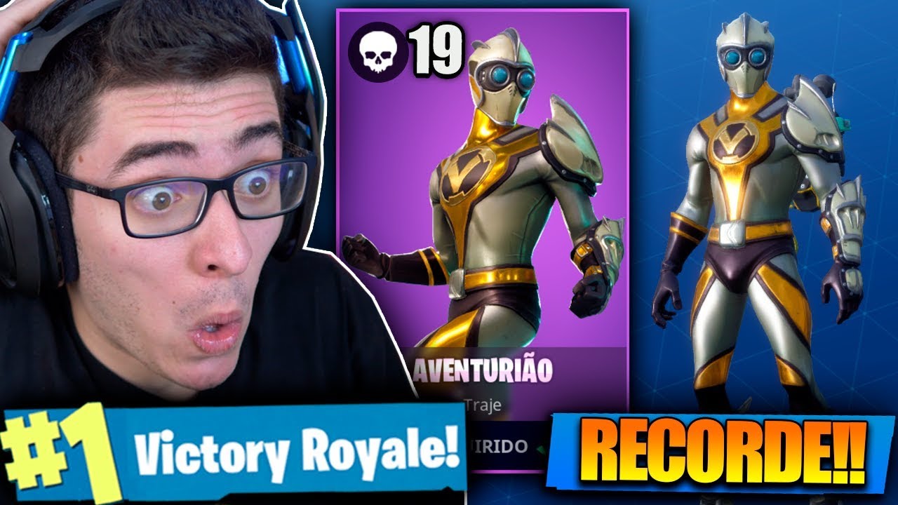COMPREI A SKIN DO AVENTURIÃO E BATI MEU RECORDE DE KILLS! Fortnite: Battle Royale