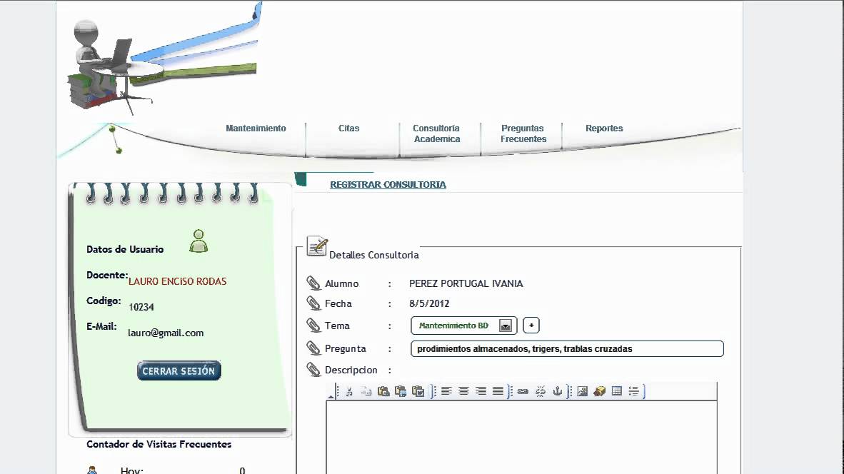 Tutorial del Sistema de Consultoria Academica para el Docente