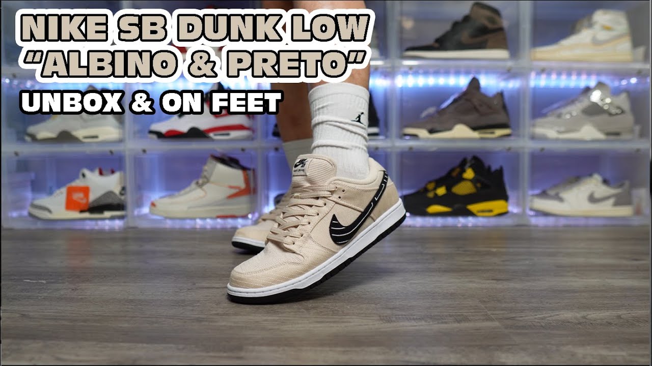 NIKE SB DUNK x ALBINO & PRETO - Unboxing , On feet and Detailed look - ASMR