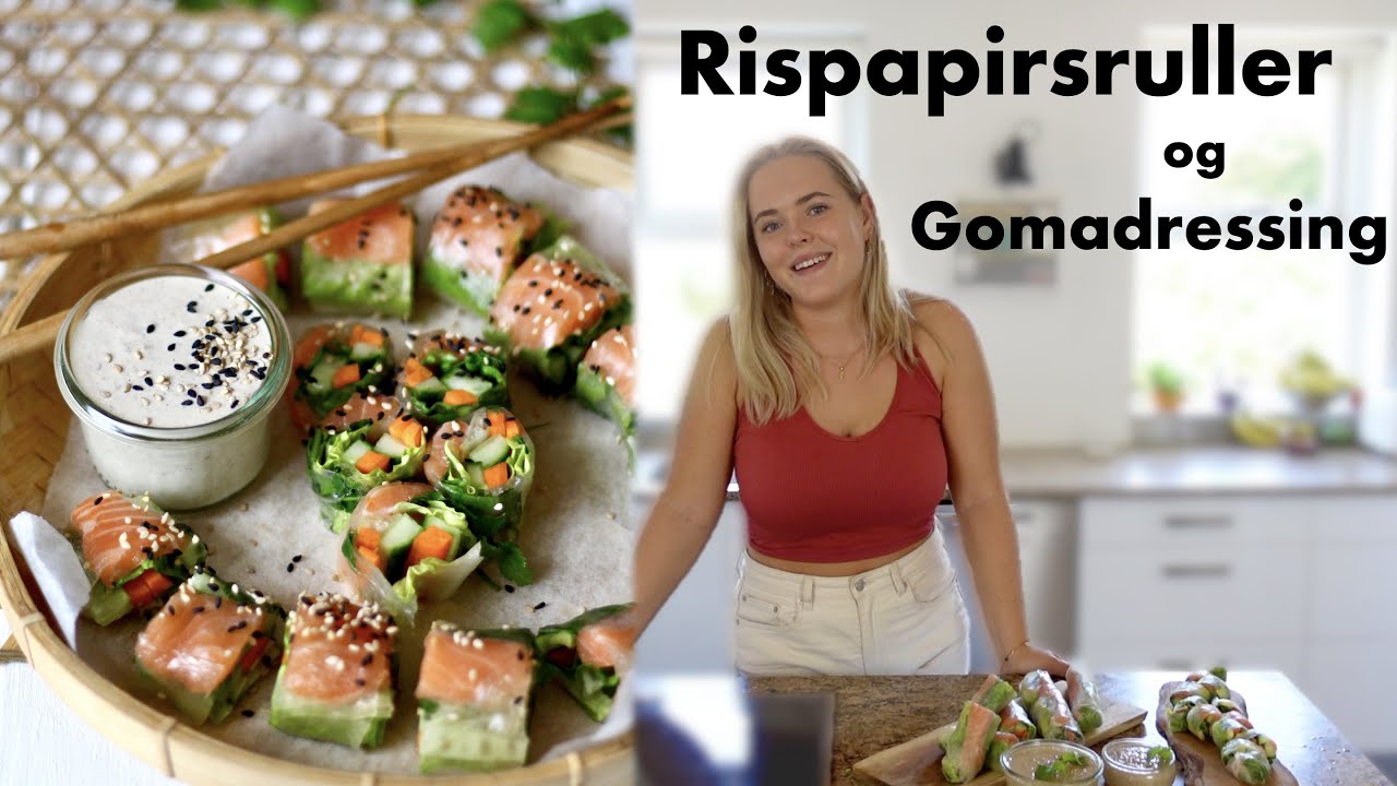 Rispapirsruller med hjemmelavet gomadressing