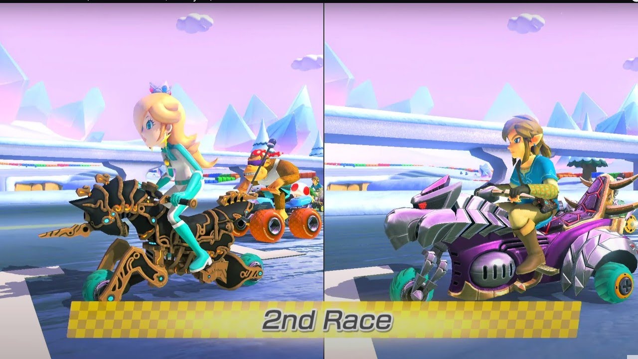 Mario Kart 8 Deluxe | Propeller Cup | 2 Player (Rosalina vs Link) | 4K