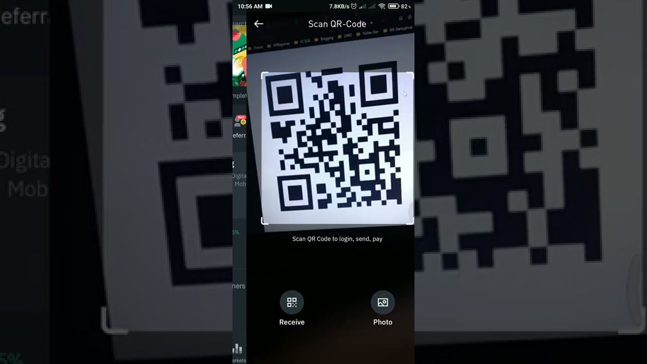 Scan QR code to login, send or receive funds on Binance Pay