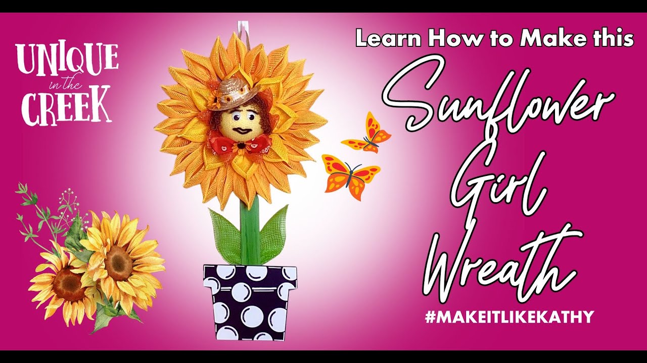 CANOE PETAL | SUPER CUTE SUNFLOWER GIRL WREATH | UITC SMALL BOARD