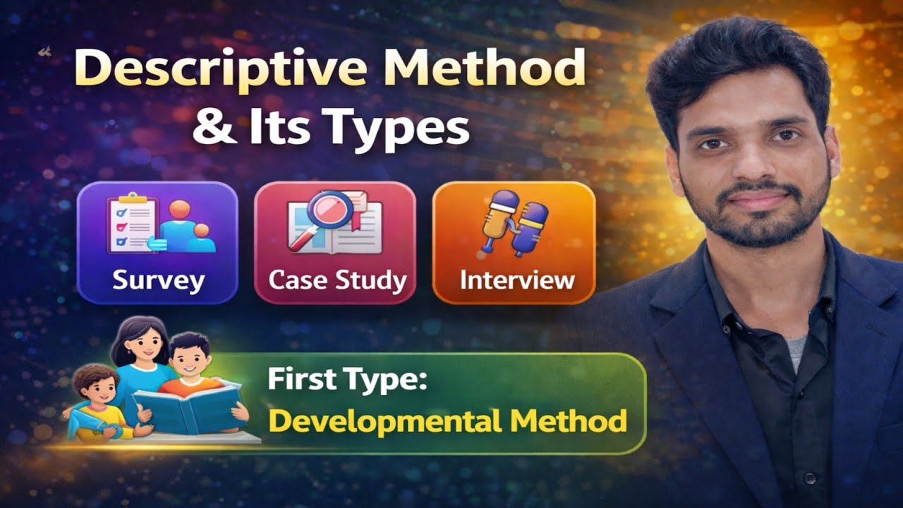 विवरण आत्मक विधि तथा इसके प्रकार (1) विकासात्मक विधि Types of Descriptive method  & it's types devel
