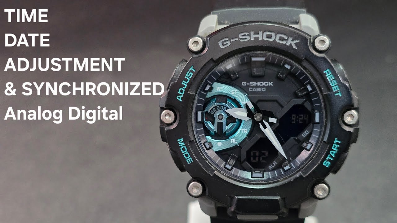 HOW TO SET TIME AND DATE CASIO G-SHOCK GA-2200 | SYNCHRONIZE DIGITAL & ANALOG