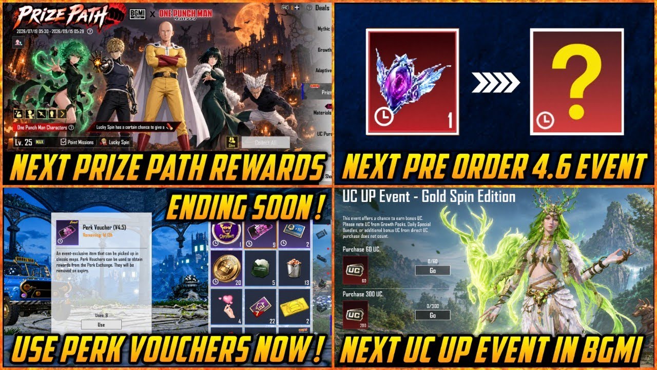 🔴 Next Prize Path Event in BGMI 4.6 Update | PreOrder Event Release Date | New Uc Up Event Date Bgmi