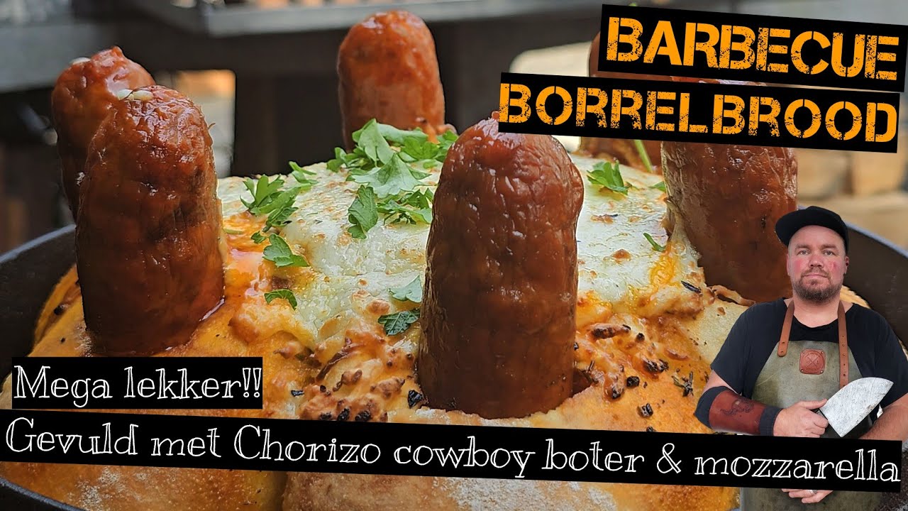 Chorizo gevuld  pluk brood op de bbq