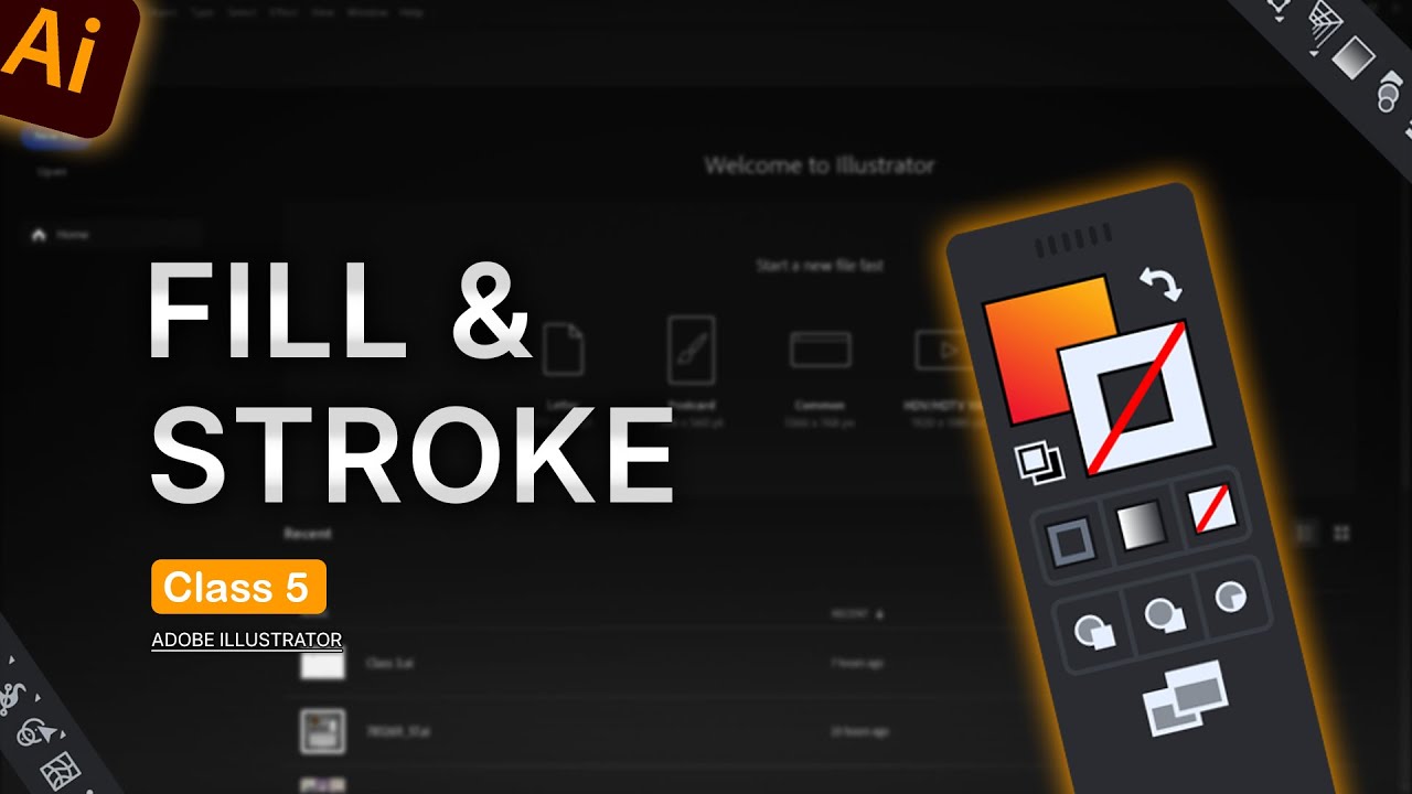 Understanding Fill vs Stroke | Illustrator Tutorial | Class 5 Adobe illustrator