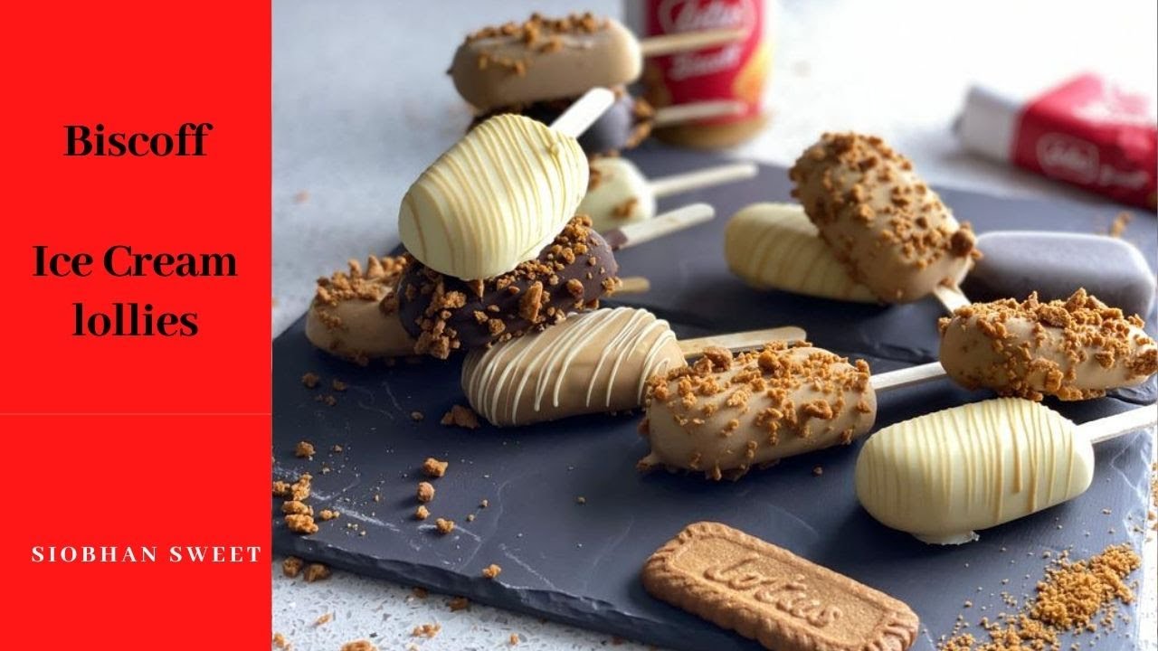 Biscoff Ice Cream Lollies (NO machine needed! quick and very easy to make)