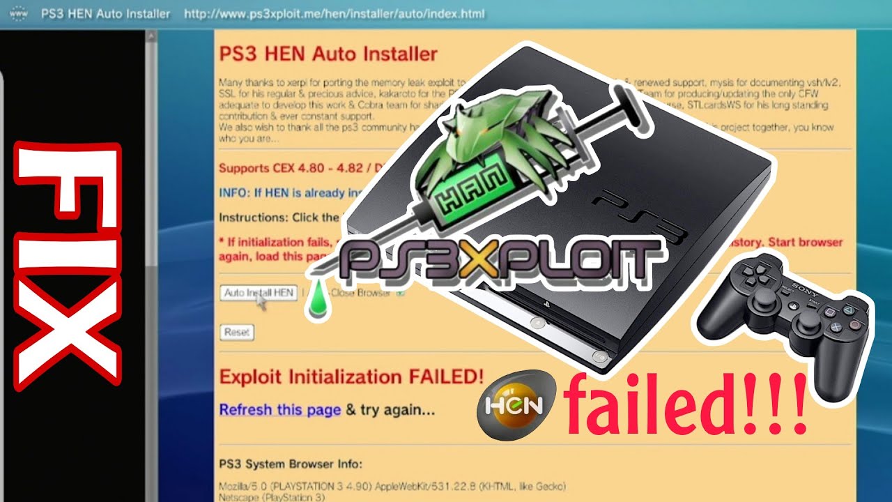 PS3 NEW HEN INSTALLATION | ps3exploit website not working | Let's FIX the problem