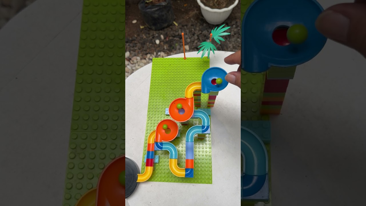 ❤️ Super colorful pop tube marble run race ASMR 