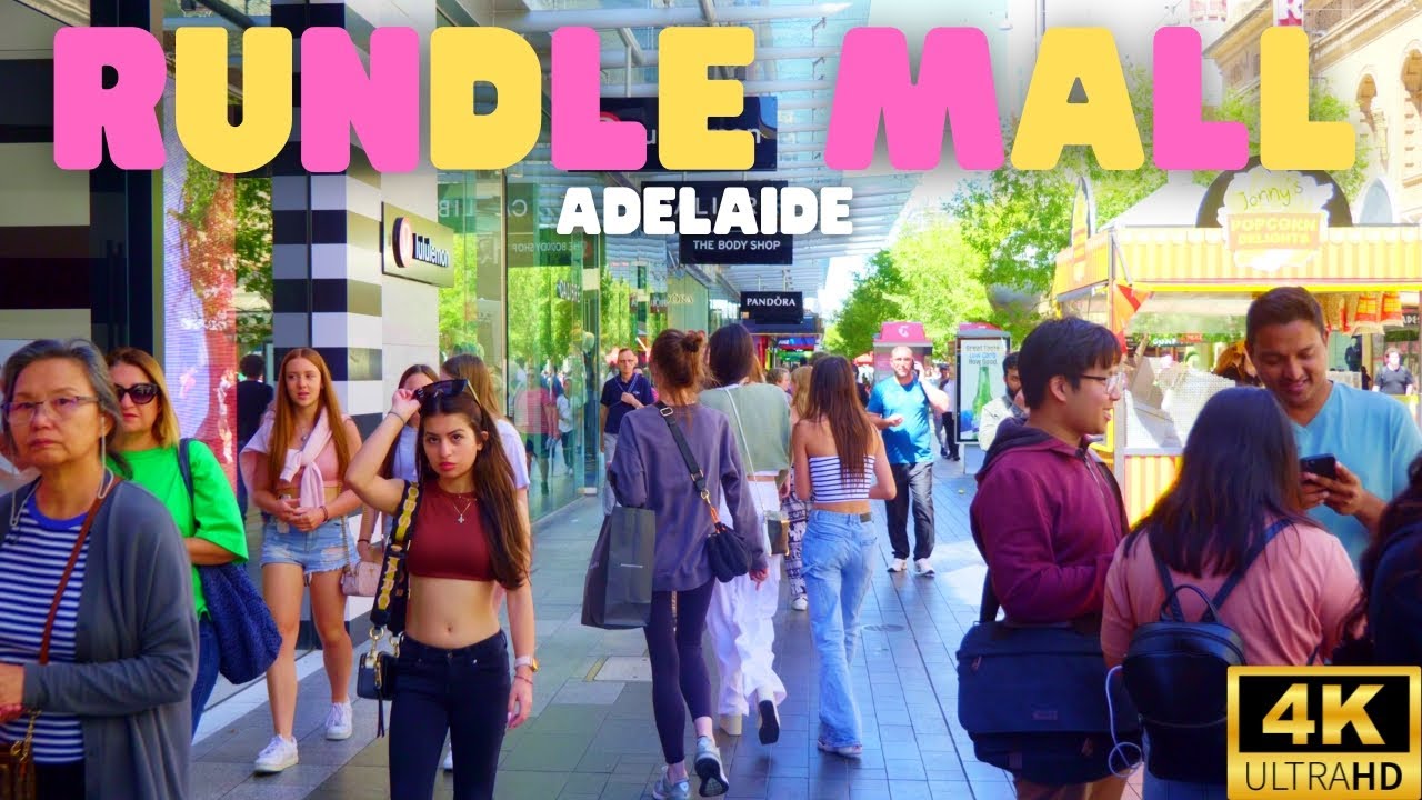 Rundle Mall, Adelaide [4K] | Virtual Walk Tour - 60fps Adelaide City | Australia