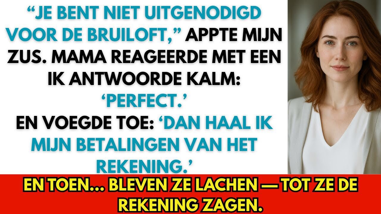 MIJN ZUS APPTE: ‘JE BENT NIET UITGENODIGD VOOR DE BRUILOFT.’ MAMA LACHTE — TOT IK ANTWOORDDE.