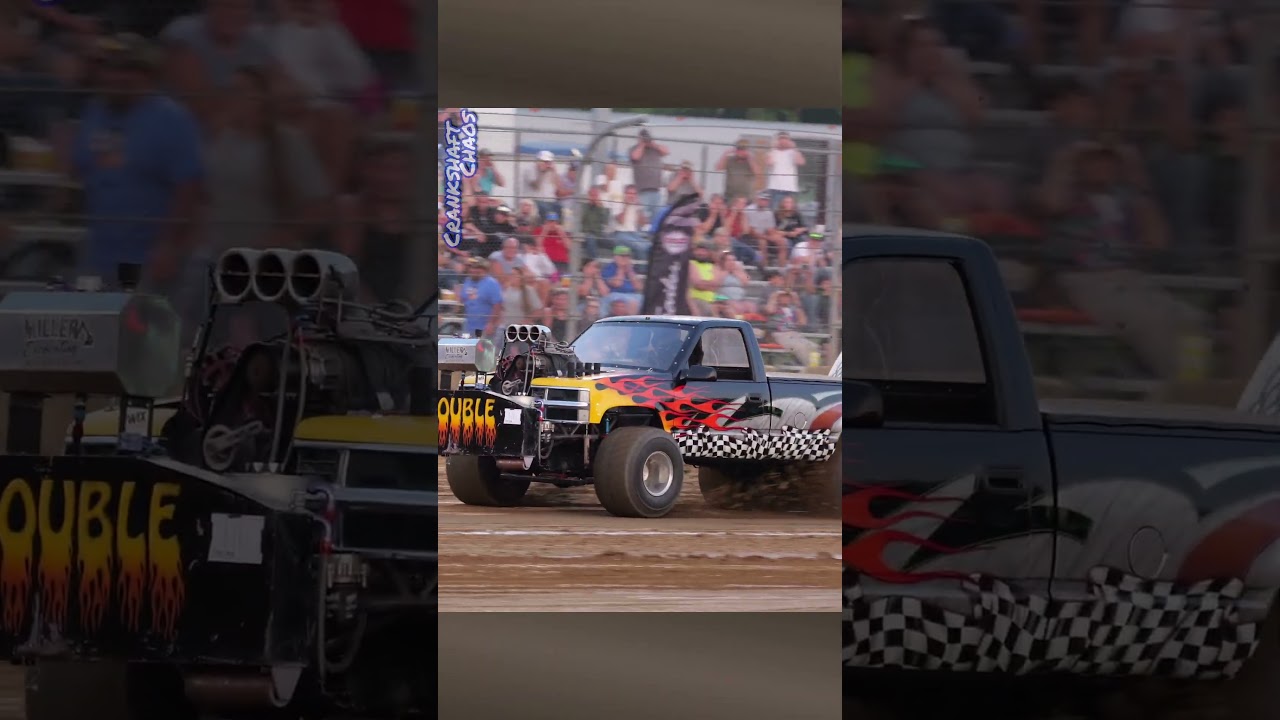 Super modified 4wd truck does a wheelie while pulling #truckpulling #truck