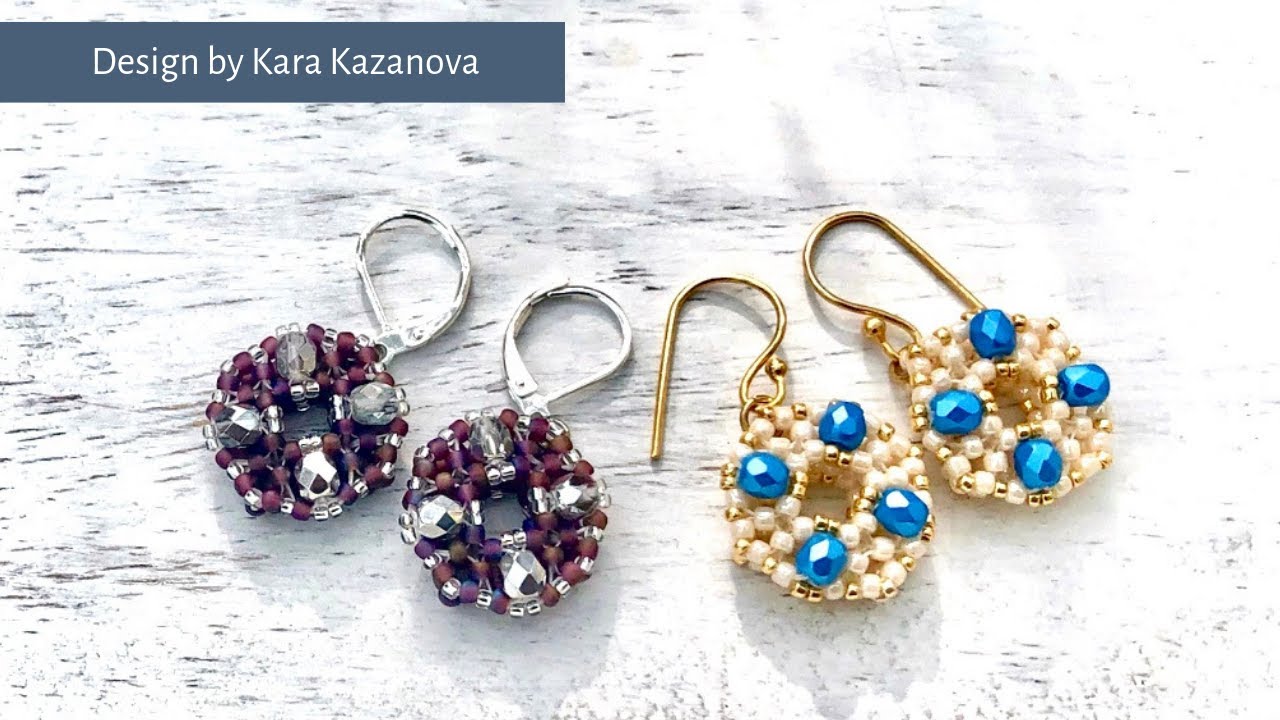 Anna earrings tutorial | Cubic Right Angle Weave | Beaded Earrings